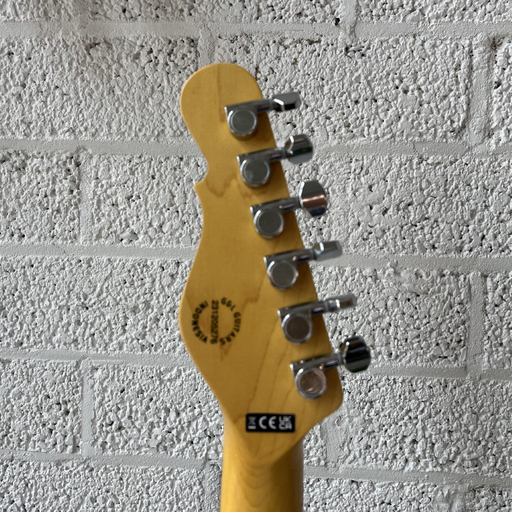 gl tribute asat classic bluesboy electric guitar lake placid blue headstock back view