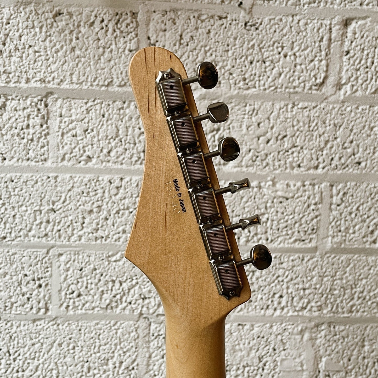 kaminari liquid electric guitar see-through white burst rockso spec headstock back view