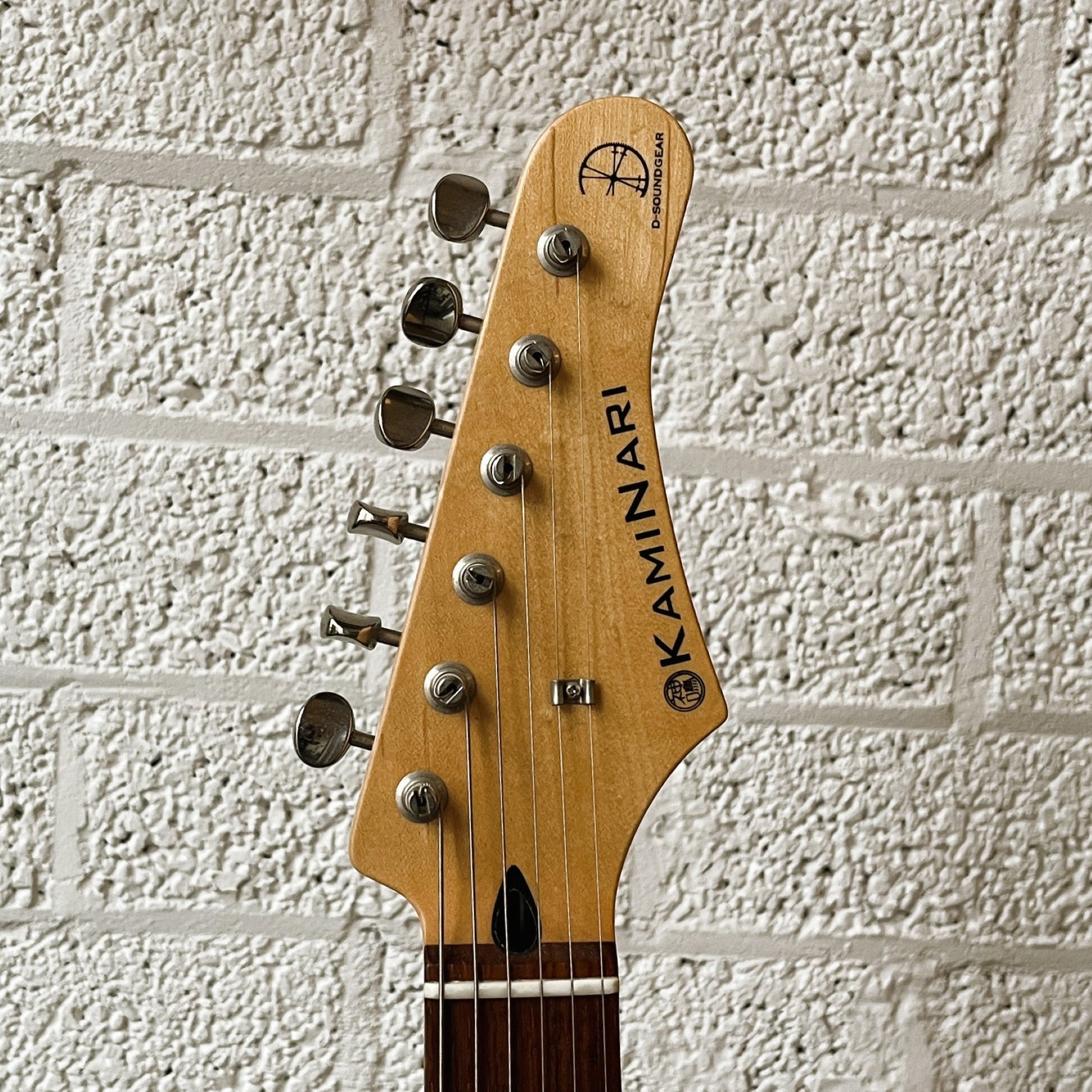 kaminari liquid electric guitar see-through white burst rockso spec headstock